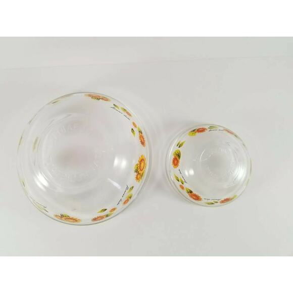 Sunflower Bowl Set Cereal Fruit Prep Dip Glass 2 Piece Bundle Durable Imperial - Picture 5 of 9